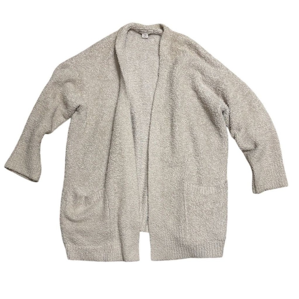 Barefoot Dreams ‎ Women'M Beige Long Sleeve Cardigan Sweater Size M/M